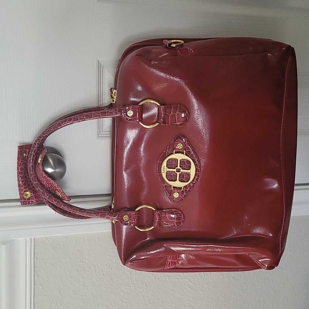 Iman  Burgundy Folder / office bag with files and pen compartments